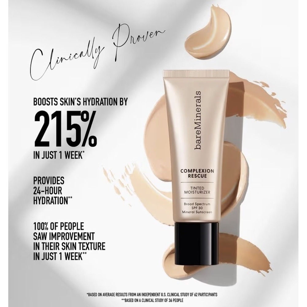 BareMinerals COMPLEXION RESCUE TINTED MOISTURIZER W/HYALURONIC ACID SPF30 1.18oz - Picture 2 of 6